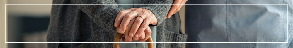 carer and old lady walking 